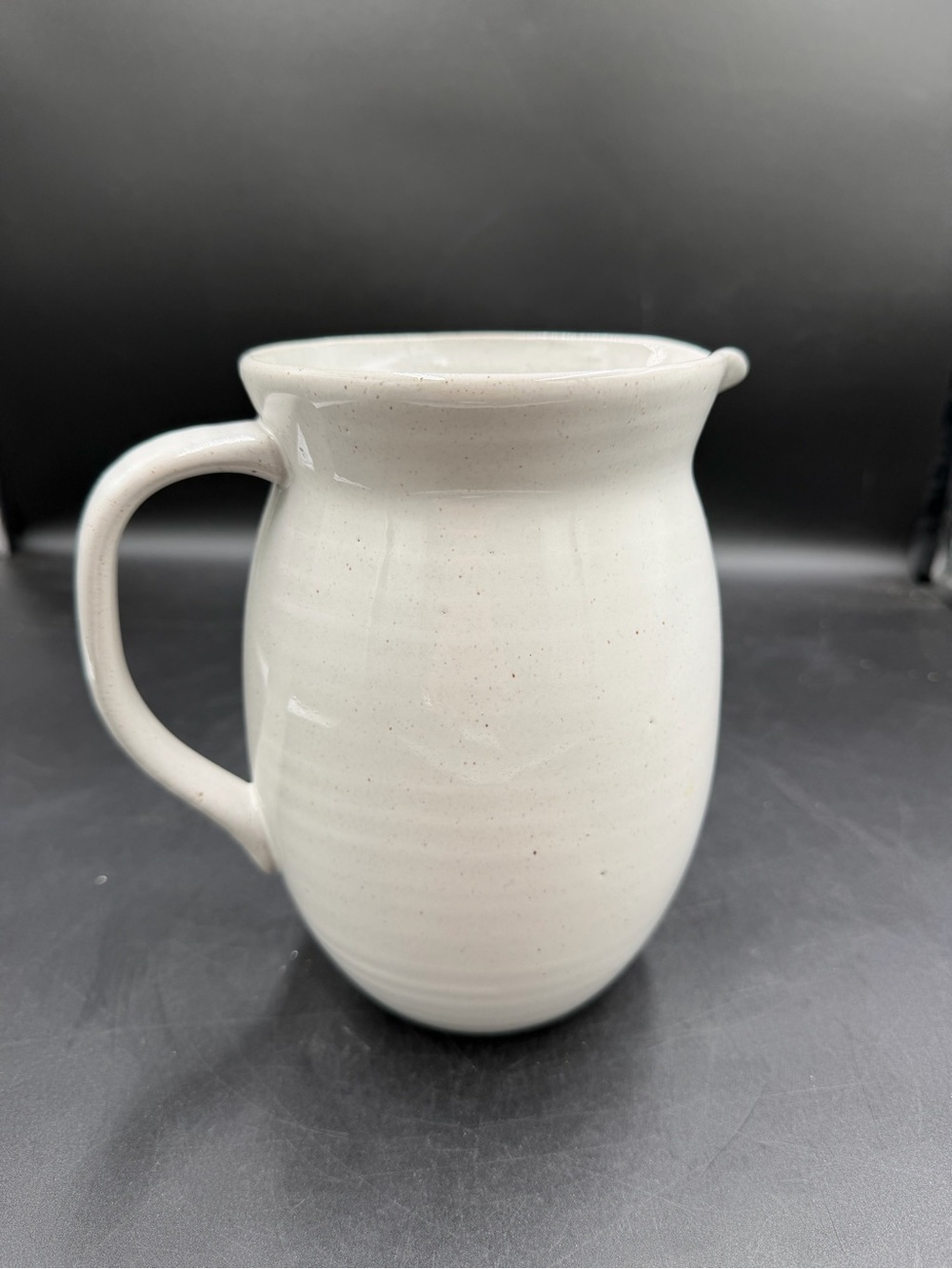 Hearth & Hand Flared Brim Stoneware VTG Cream Reactive Glaze Pitcher